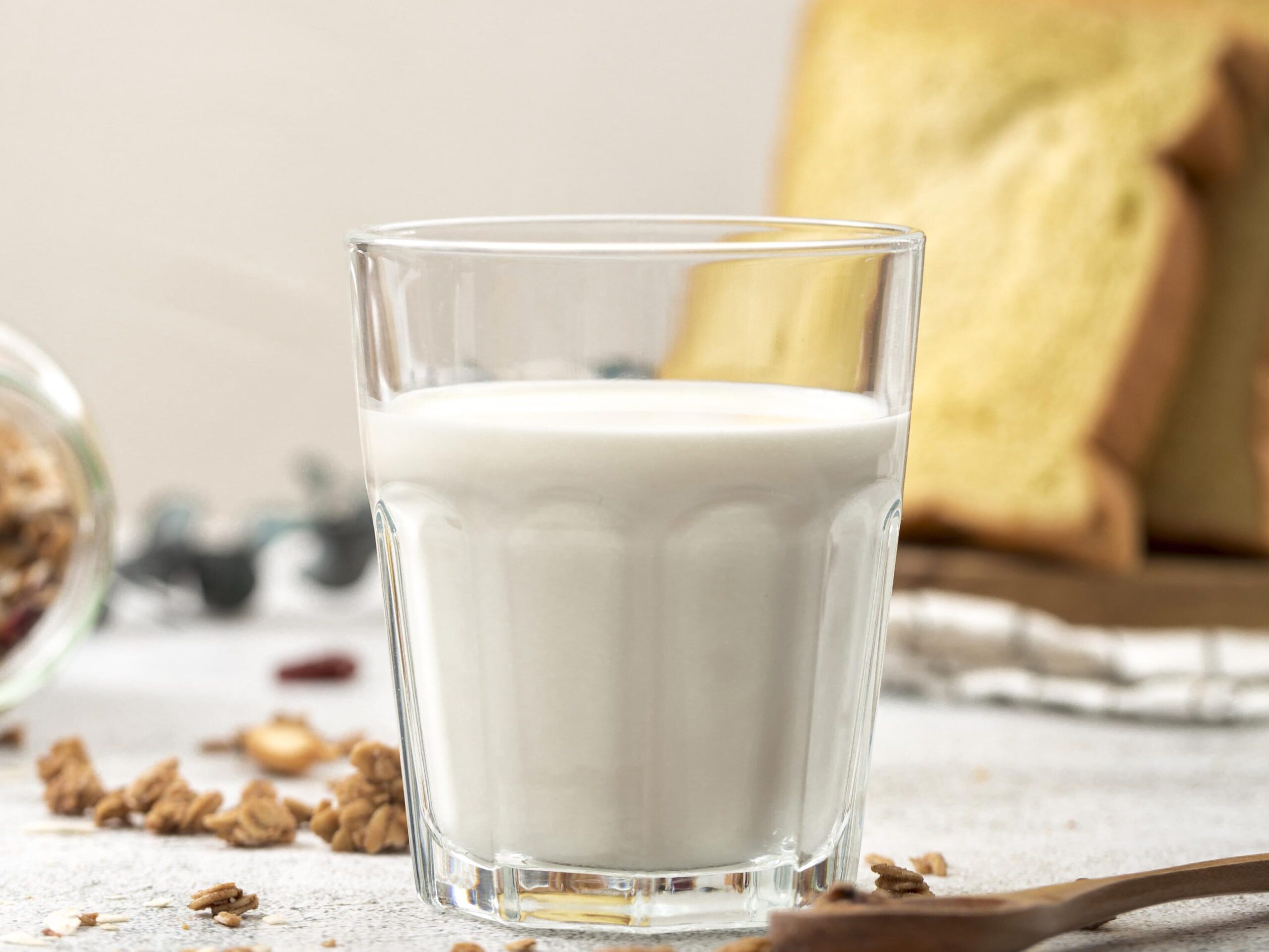 Front view glass milk table